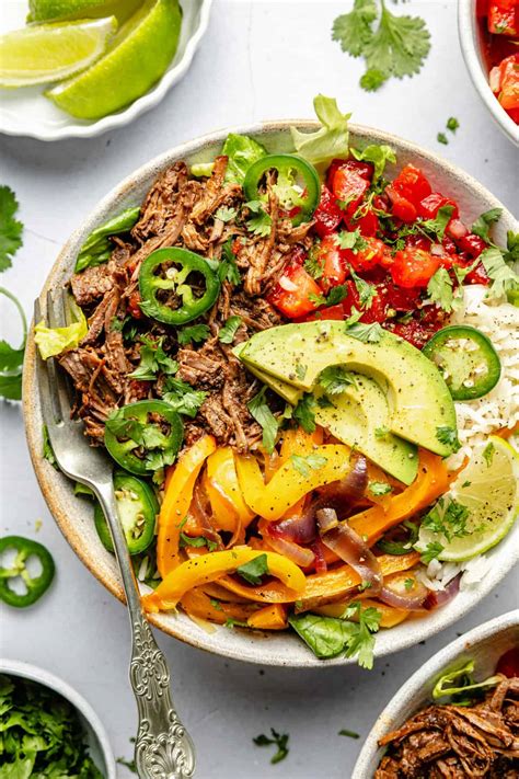 Slow Cooker Chipotle Beef Burrito Bowls All The Healthy Things