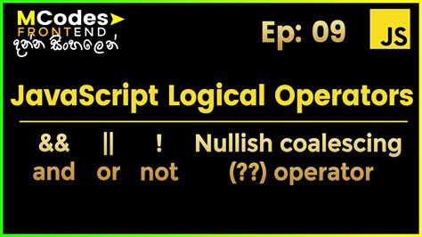JavaScript Logical Operators And Nullish Coalescing Operator In