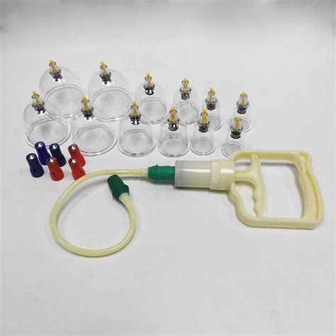 12 Pieces Hand Pump Suction Hijama Cupping Set Plastic Cups Cupping Therapy Massager China