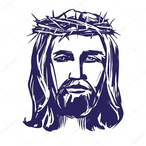 Jesucristo El Hijo De Dios En Una Corona De Espinas En Su Cabeza Un