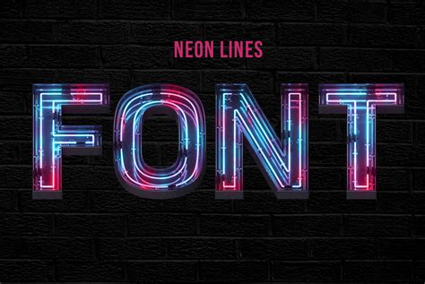 Neon Lines Font Png Letter Set