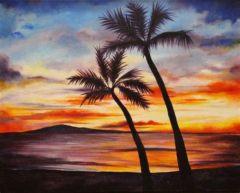 Maui Sunset Sunset Painting Sunset Painting Acrylic