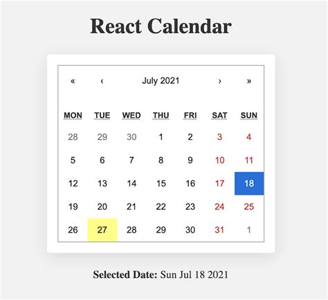 React Calendar Build And Customize A Simple Calendar Logrocket Blog