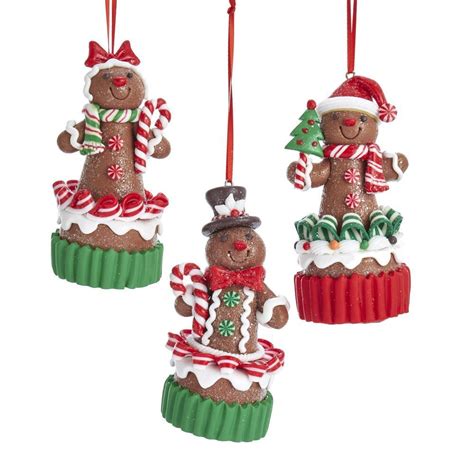 Kurt Adler Nyc D3636 Gingerbread Miniature Cupcake Ornaments North