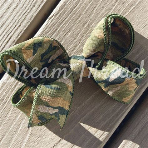 Army Hairbow Camouflage Hairbow Green Camo Bow Military Boutique Bow Single Bow Made To