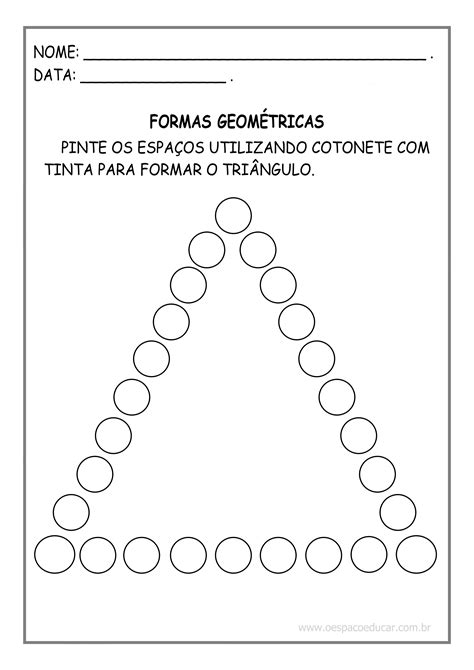 Educação Infantil Atividade De Pintura Das Formas Geométricas