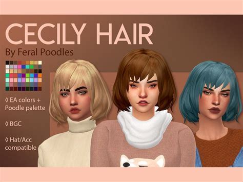 Feralpoodles Cecily Hair Sims Cosplay Hair Sims 4