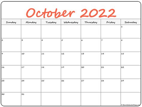 october  calendar  printable calendar
