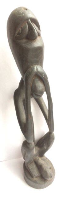 Vintage African Fertility Statue Hand Carved Wood Folk Tribal