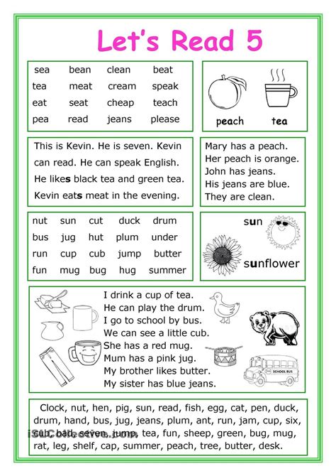 Lets Read 5 Reading Fluency Reading Worksheets Reading For Beginners