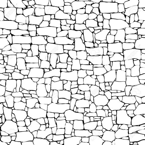 Drawing Stone Wall Texture Sketch Coloring Page