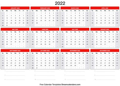 Each month in a different color (rainbow calendar) us edition with federal holidays and observances; 2022 Calendar