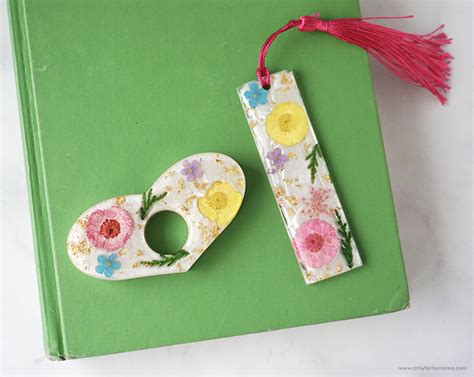 Dried Flower Resin Bookmark Page Holder Set Artsy Fartsy Mama