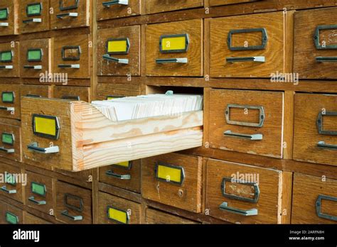 Old Archive With Wooden Drawers Stock Photo Alamy