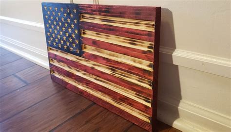 Wood Carved American Flag Etsy