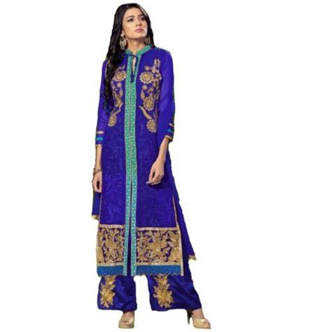Starmart Beautiful Pakistani Style Womens Georgette Straight Dress Material Rsf Vol 3 7606