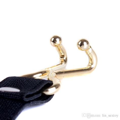 Unisex Golden Stainless Steel Nose Hook Force Rise Elastic Strap Adjustable Slave Training BDSM