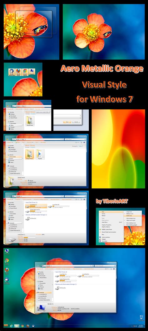 Aero Metallic Orange For Windows 7 тема для Windows 7
