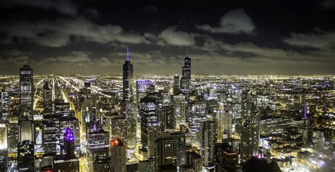 Chicago Skyline At Night Chicago