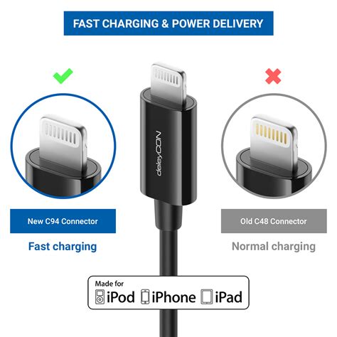 Deleycon Usb C Auf Lightning Pin Ladekabel Datenkabel Ultra