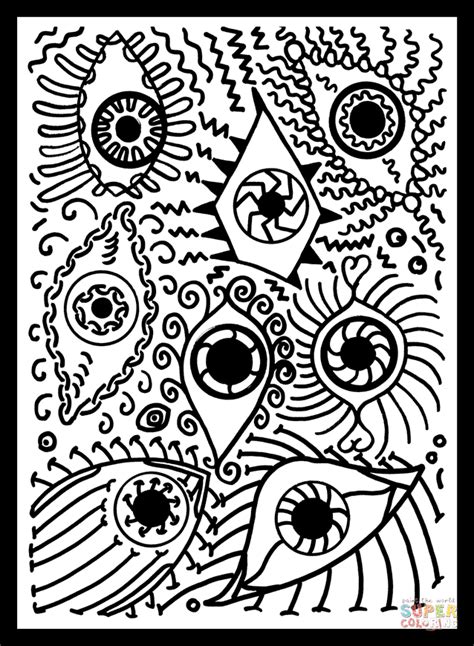 Coloringanddrawings.com provides you with the opportunity to color or print your psychedelic coloring drawing online for free. Psychedelic Pattern with Eyes coloring page | Free ...
