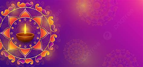 Happy Diwali Diya Decoration With Colorful Rangoli Festival Of Light