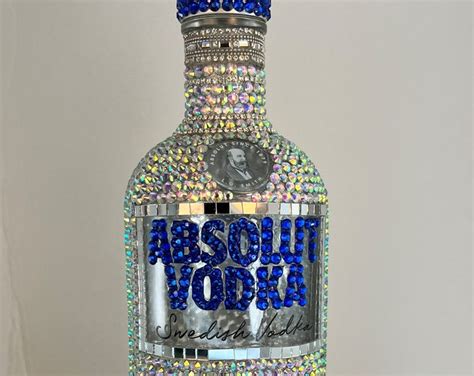 Bling Glam Ab Rhinestones Absolut Vodka 750 Ml Bottle Decanter Etsy