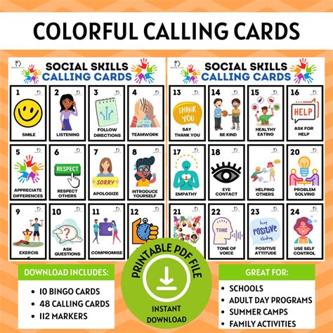Social Skills Bingo Game Etsy