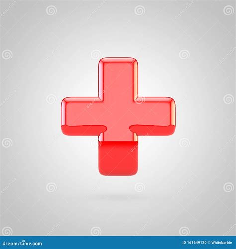 3d Red Plus Symbol Isolated White Background Stock Illustration