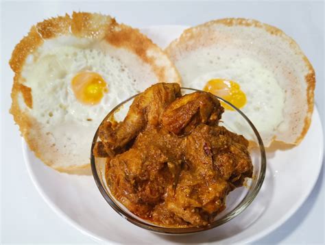 Egg Hopper With Chicken Dry Curry Nadiyas Kitchen