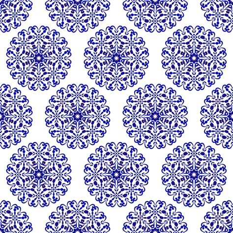 Premium Vector Blue And White Decorative Tile Pattern
