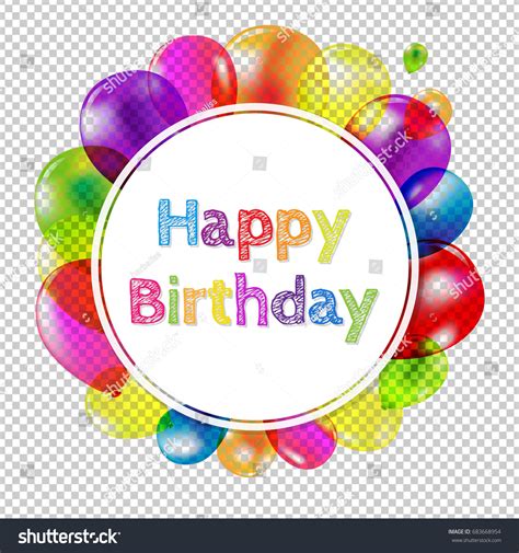 Happy Birthday Banner Balloons Stock Illustration 683668954