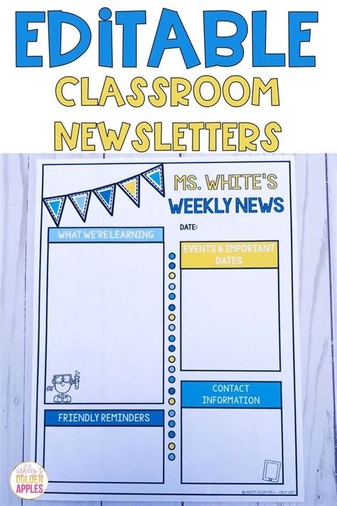 An Editable Newsletter Template Is Great For Keeping Your Students