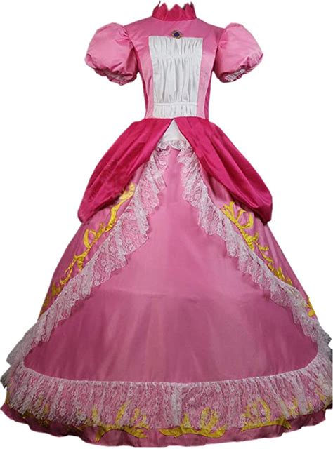 Princess Peach Sister Dress Cosplay Costume For Adult Women