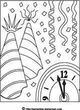 Coloring Confetti Printable Clock Sheet Balloons Hats 300px 56kb sketch template