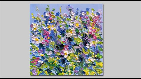 Abstract Acrylic Flowers Painting Palette Knife Tutorial Youtube