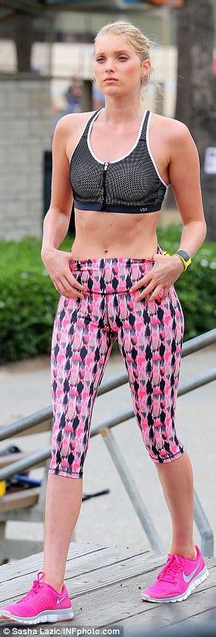 Victorias Secret Model Elsa Hosk In Beach Fitness Shoot In California