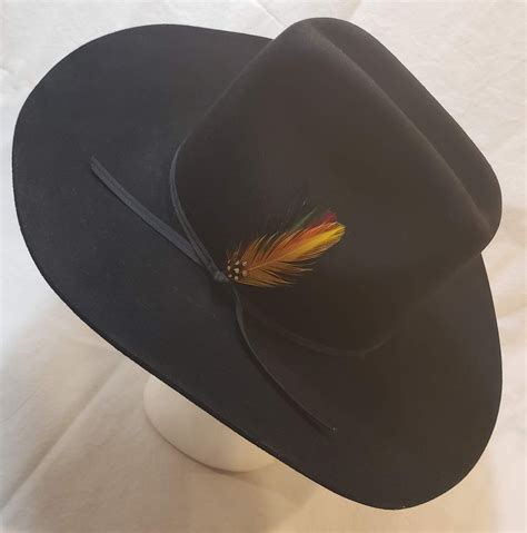 Vintage Stetson 4x Beaver Black Fur Felt Western Hat Size 56cm Cowboy