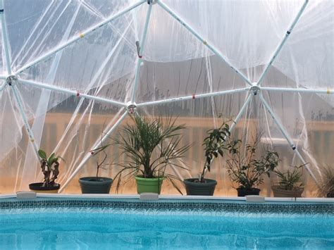 Diy Swimming Pool Enclosure With The 25 3v 8 Geodesic Dome Kit By Zip