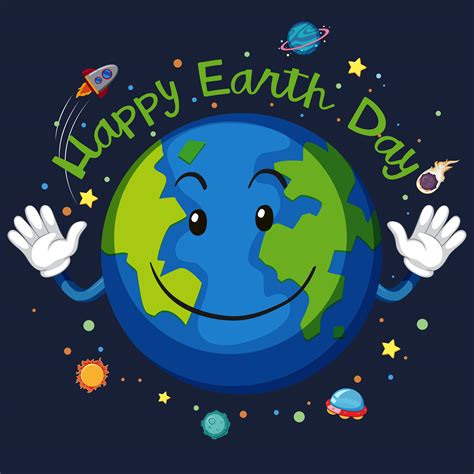 Happy Earth Day Space Concept 591290 Vector Art At Vecteezy