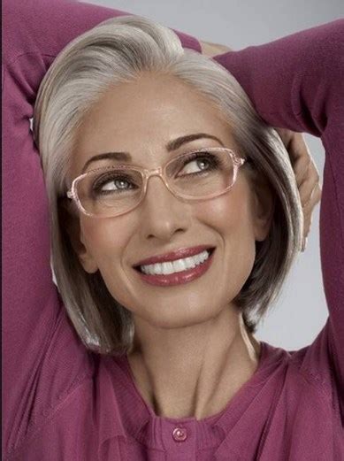 Short hairstyles for thick grey hair and glasses. 100+ Youthful Hairstyles for Over 50 that Suit Every ...
