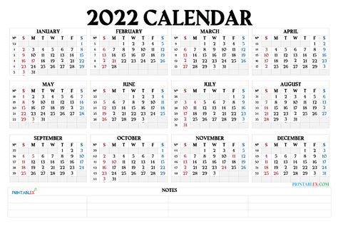 2022 Calendar With Week Numbers Landscape Pdf Image