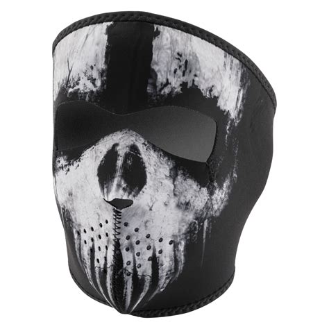 Zanheadgear Wnfm409 Skull Neoprene Full Face Mask Antracitewhite