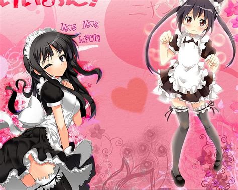 maid fun anime friends azusa k on mio anime mio akiyama blushing azusa nakano hd