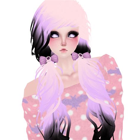 This Is A Female Imvu Pastel Goth Hair Style Three Tone Pink