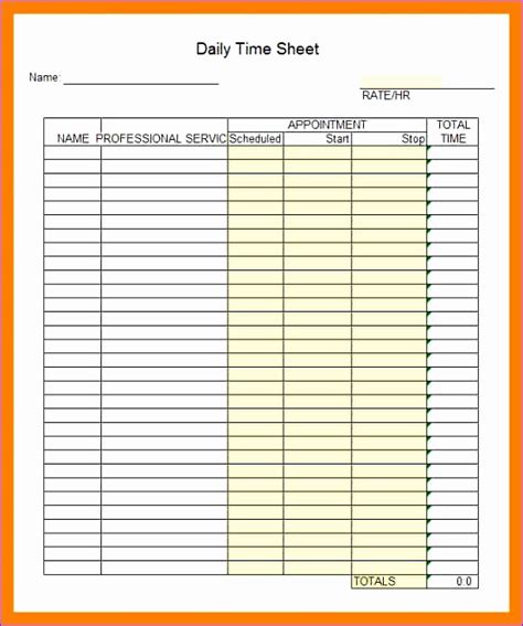 9 Daily Timesheet Template Excel Free Download Excel Templates