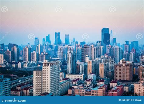 Urban Forest Buildings At Dusk Stock Image Image Of Community