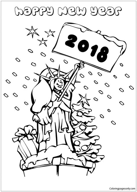 Little knights in shining armor and warrior princesses can bring imagination to life with a fun paper castle. Statue Of Liberty Ringing In New Year 2018 Coloring Page ...