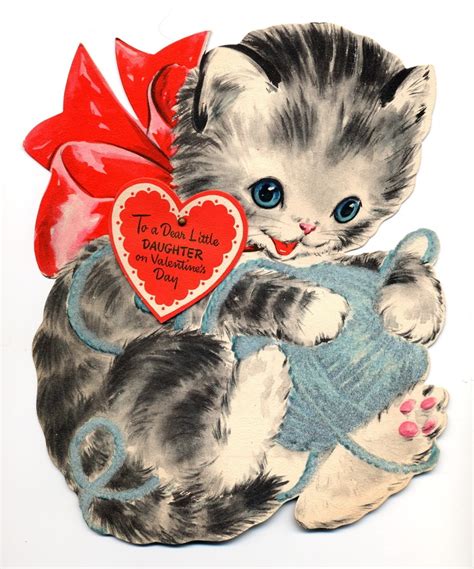 1948 Hallmark Valentine Cat Vintage Valentine Cards Cat Valentine