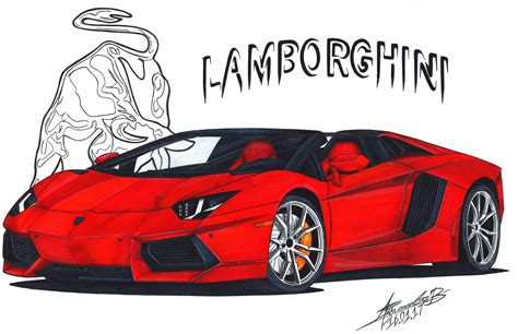 Lamborghini Aventador Art Cars Roadsters Car Cartoon